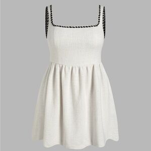 Cider Ivory Tweed Dress with Black Accents